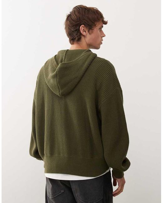 Weekday Gebreide Hoodie in het Green voor heren