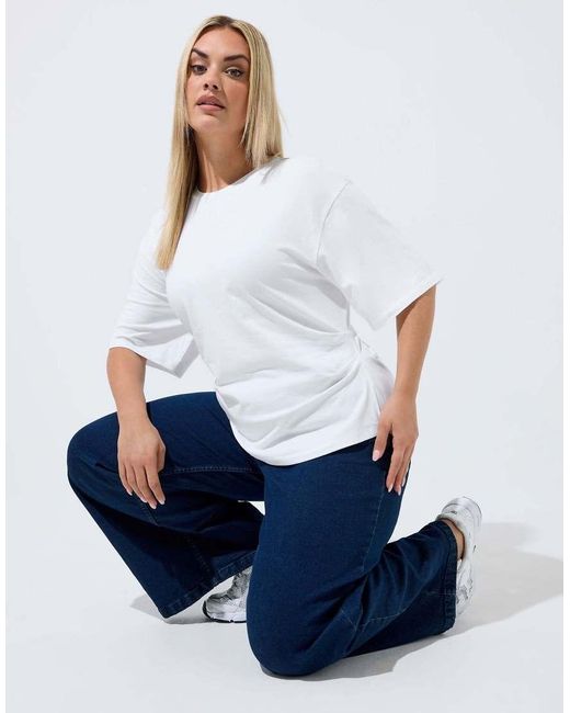 Yours Clothing Blue Corset Seam T-Shirt