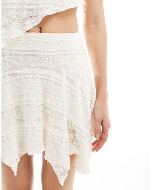 Cotton on - mini-jupe d'ensemble texturée à ourlet en pointe - noix Cotton On en coloris White