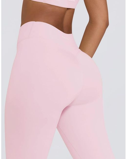 BO+TEE Pink Ruched Mid Rise Leggings