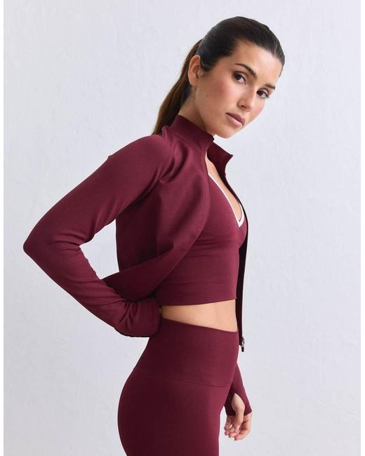 Aim'n Red Merlot Shape Seamless Zip Jacket