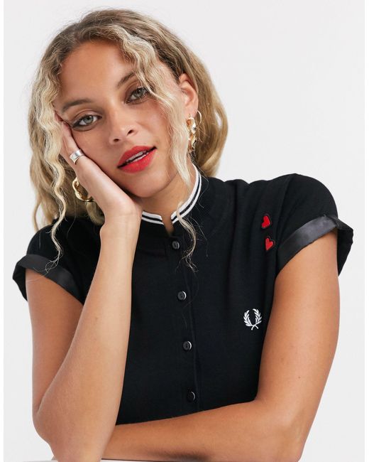 Fred Perry Black X Amy Winehouse Button Up Short Sleeve Dress