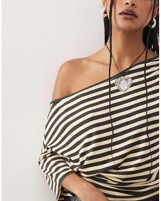 Collusion Black Off Shoulder Drapey Top