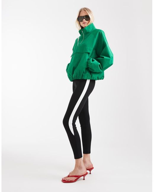 ASOS Green leggings With White Side Stripe