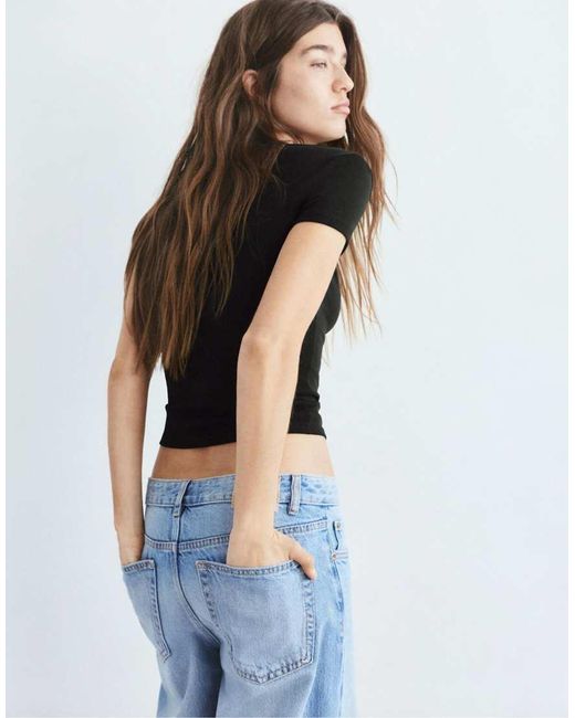 Pull&Bear Black V-Neck T-Shirt
