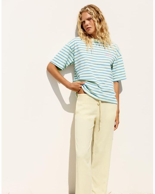 Pull&Bear Soepelvallende Viscosebroek in het Metallic