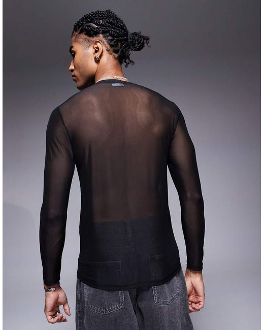 ASOS Gray Muscle Fit Long Sleeve T-shirt for men