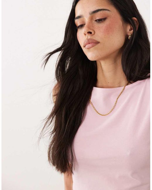 ASOS Pink Slash Neck Tie Back Tank Top