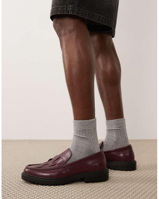 SEQWL Purple Pier Chunky Loafers With Woven Upper for men
