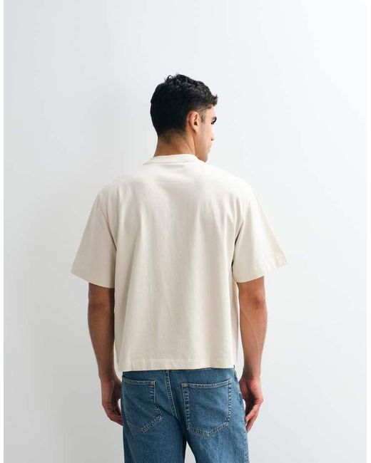 Abercrombie & Fitch White Cropped Premium Heavyweight T-Shirt for men