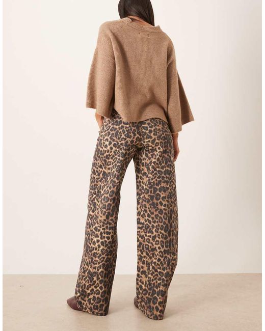 Vaqueros De Corte Ancho Con Estampado De Tokyo De JJXX de color Natural