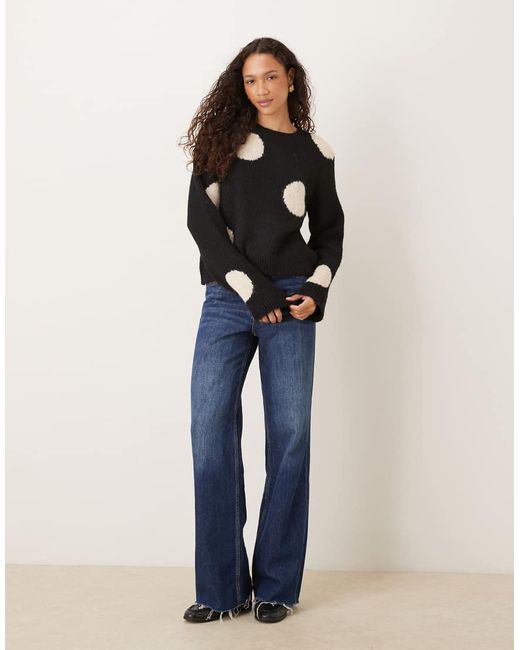 ASOS Blue Knitted Oversized Jumper With Wool