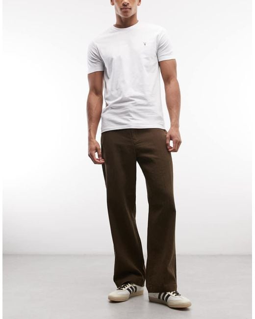 AllSaints White Brace 3 Pack Short Sleeve Small Logo T-Shirts for men