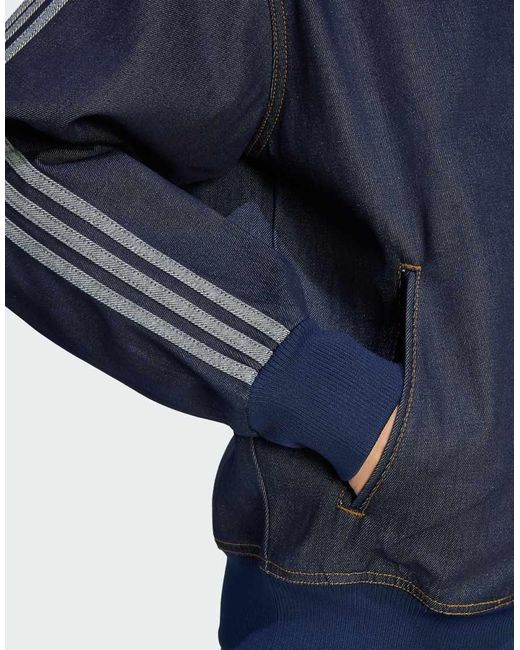 Adidas Originals Blue Firebird Adicolor Raw Denim Track Top for men