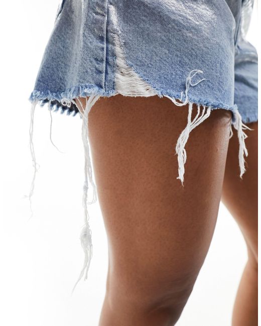 ASOS White – locker geschnittene jeans-shorts