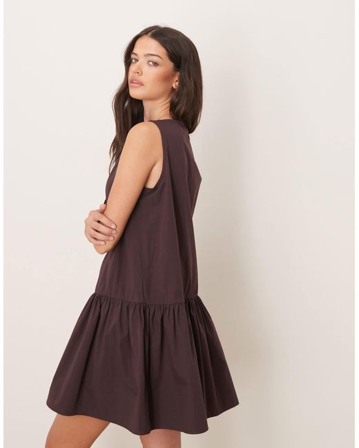 ASOS Brown – popeline-minikleid