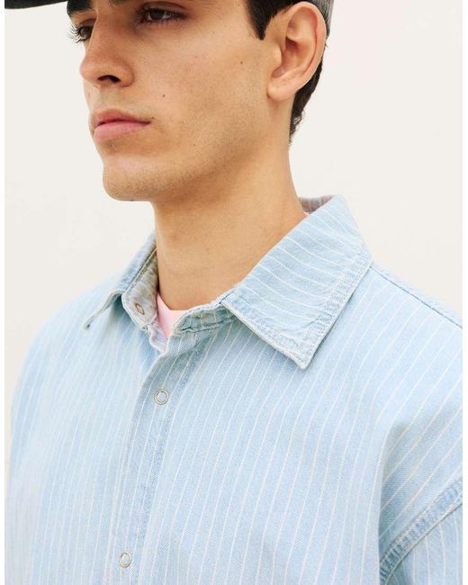 Camicia di Pull&Bear in Blue da Uomo