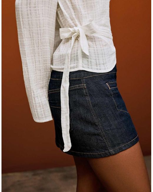 Bershka White Wrap Print Blouse