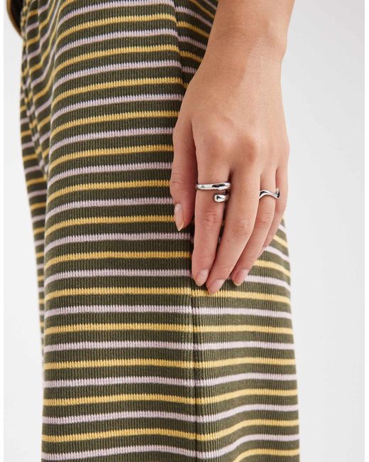 Miss Selfridge Multicolor Premium Rib Knit Wide Leg Pants