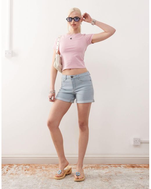 Noisy May Pink Debby Denim Shorts