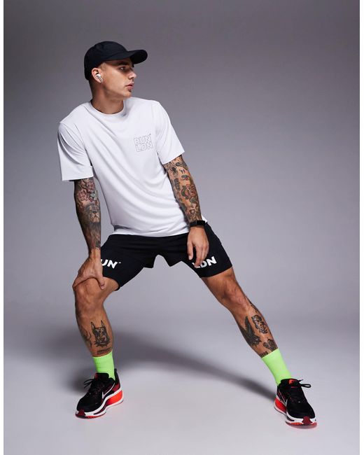 4505 White Run Ldn Back Print Mesh Running T-Shirt for men