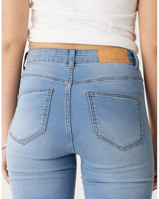 Noisy May Blue Callie High Waisted Skinny Jeans