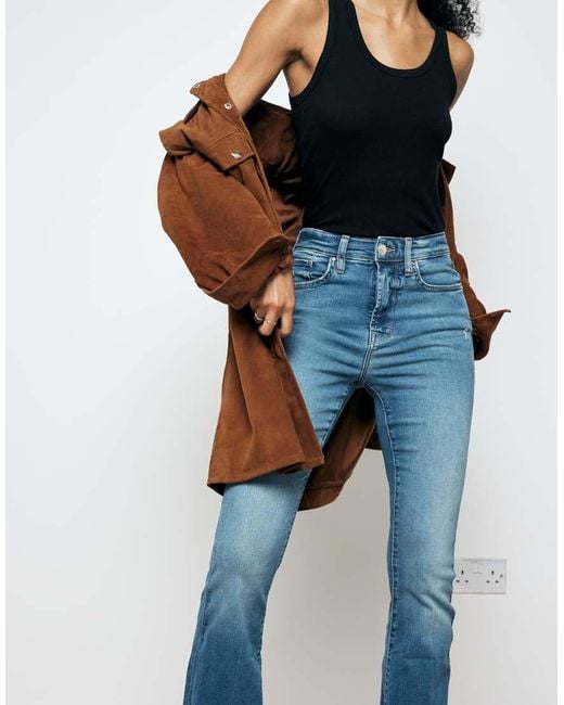 River Island Flared Jeans Met Mid-Wash in het Blue