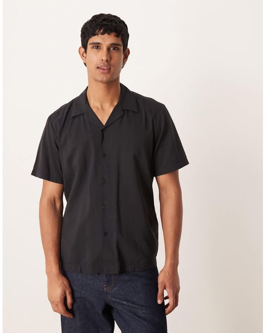 Chemise standard à manches courtes et imprimé SELECTED pour homme en coloris Black