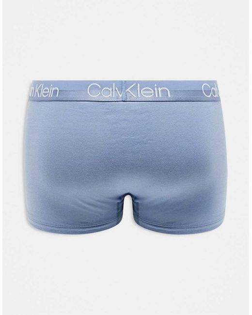 Pack De 3 Calzoncillos De Color Azul Y Verde Modern Structure De Calvin Klein de hombre de color Blue