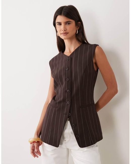 Abercrombie & Fitch Black Longline V-neck Waistcoat