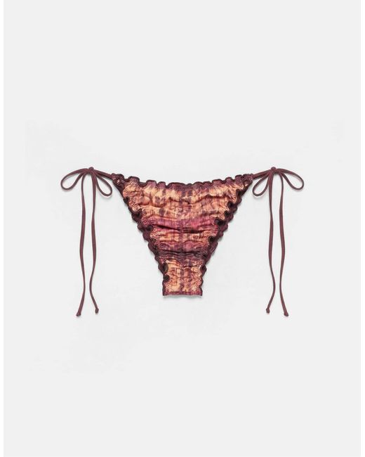 Pull&Bear Green – bikinioberteil mit batikmuster