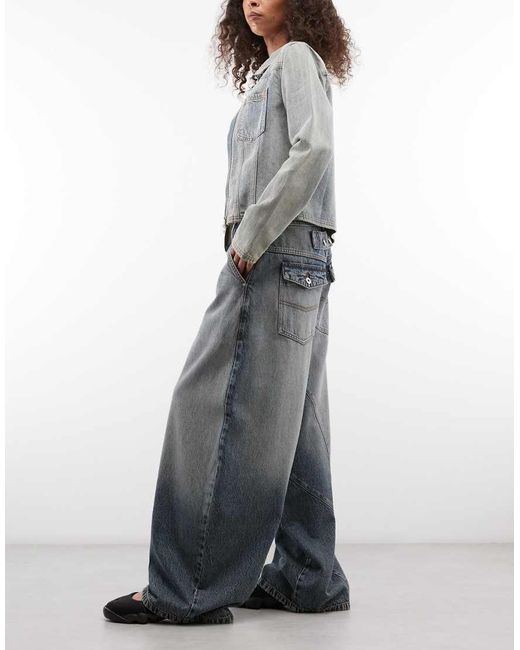 Collusion Gray X006 Xl Balloon Low Rise Jeans