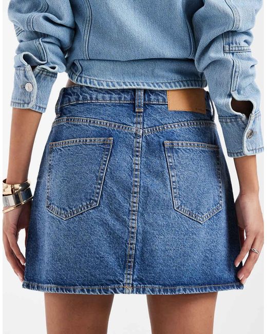 ASOS Blue High Waisted Mini Skirt