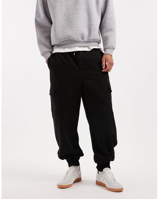 ASOS Gray Tapered Pull On Cargos for men