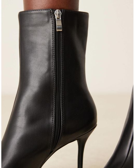 Raid Natural Bronco Stiletto Heel High Ankle Boots