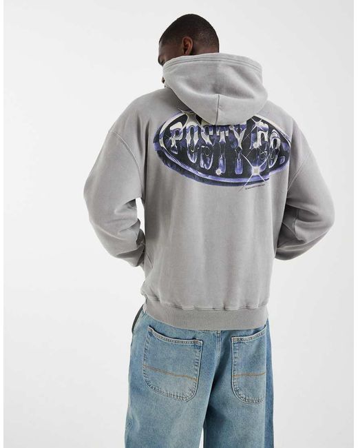 Hollister Gray Starboy Graphic Hoodie for men