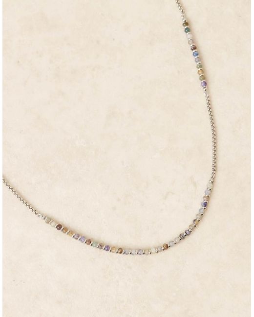 ASOS Brown Half And Half Chain And Bead Necklace for men