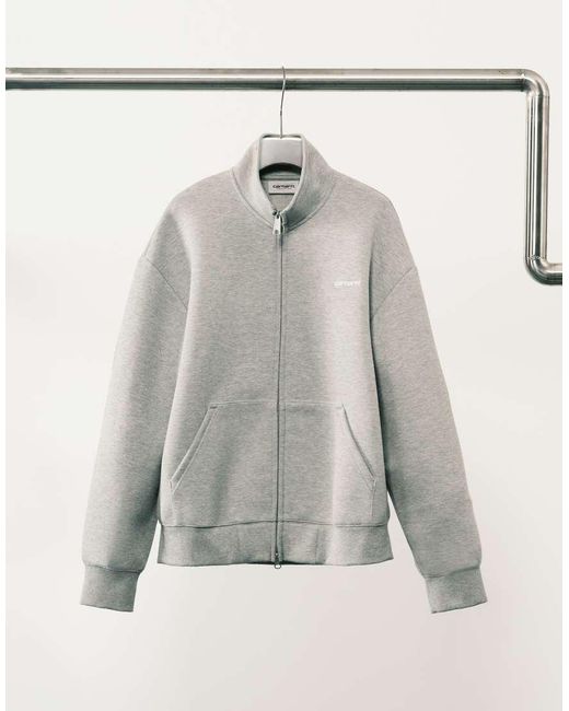 Carhartt Gray Alda Oversized Zip Through Jersey Jacket for men