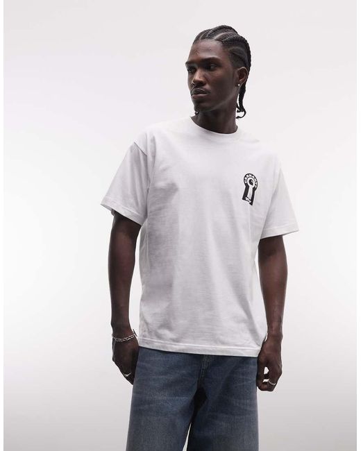 Carhartt Blue Vestige Lock Back Print T-shirt for men