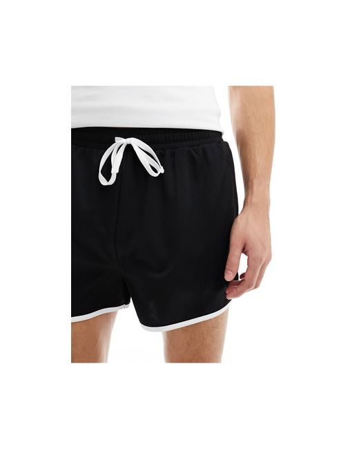 ASOS 4505 – retro-lauf-shorts aus netzstoff in Black für Herren