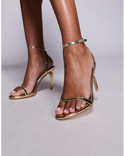 Public Desire Brown Selene Barely There Heeled Sandals
