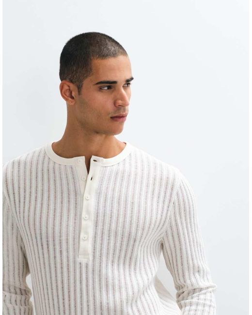 ASOS Gray Regular Long Sleeve Henley T-shirt for men