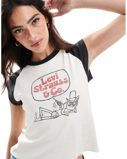 Levi's Gray Cat Cowboy Print Sleeveless Baseball T-Shirt