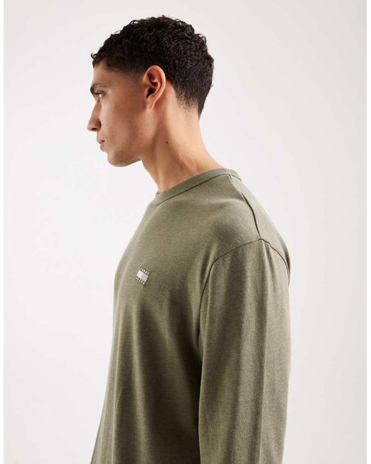 Tommy Hilfiger Green Badge Logo Long Sleeve T-shirt for men