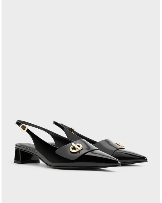 Charles & Keith Black Marley Slingback Pumps