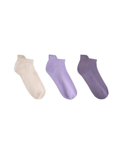 Oysho Purple 3 Pairs Of Polyamide Blend Sports Sneaker Socks With Heel Tab