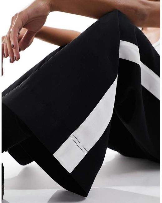 ASOS Black Pull On Trouser With Contrast Panel