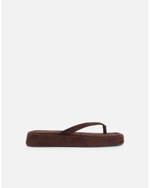 SIMMI Brown Kimmie Flatform Toe Post Sandals