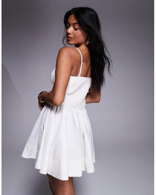 River Island Gray Bandeau Corset Mini Dress