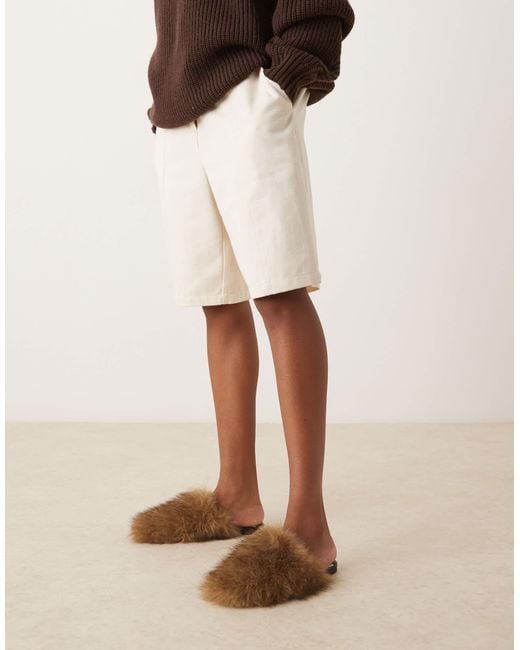 ASOS Natural Mimic Flat Mules